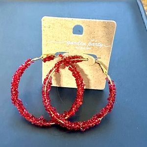 Brand New! Garden Party Red Mini Beaded Earrings